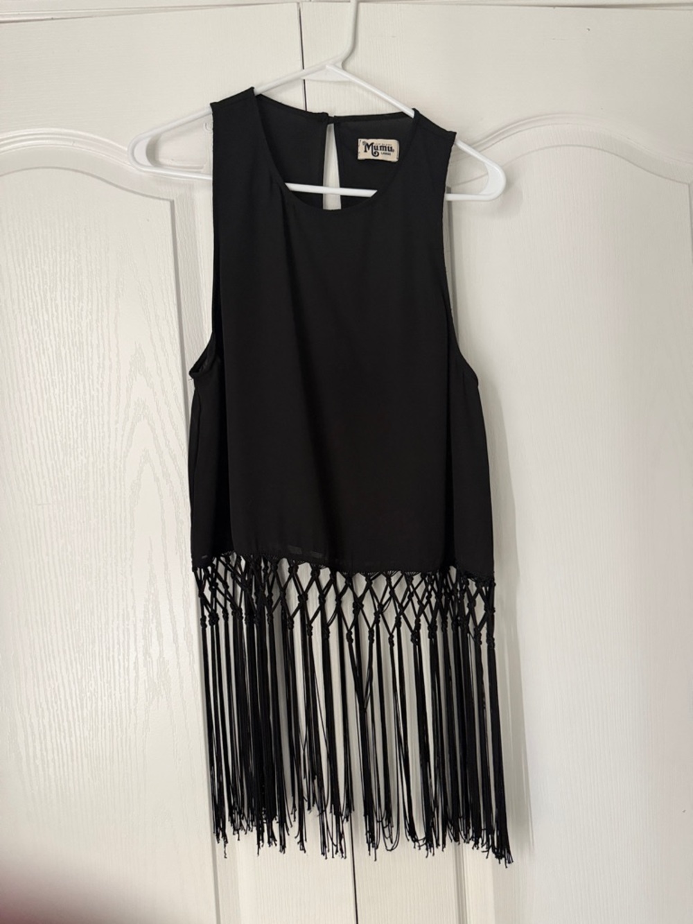 Show Me Your Mumu Black Fringe Tank Top